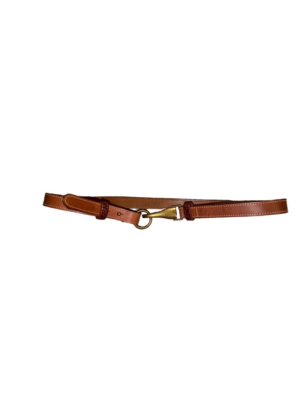 Vintage RALPH LAUREN 90’s Brown Leather Brass Equestrian Hoof Pick Belt, Size L
